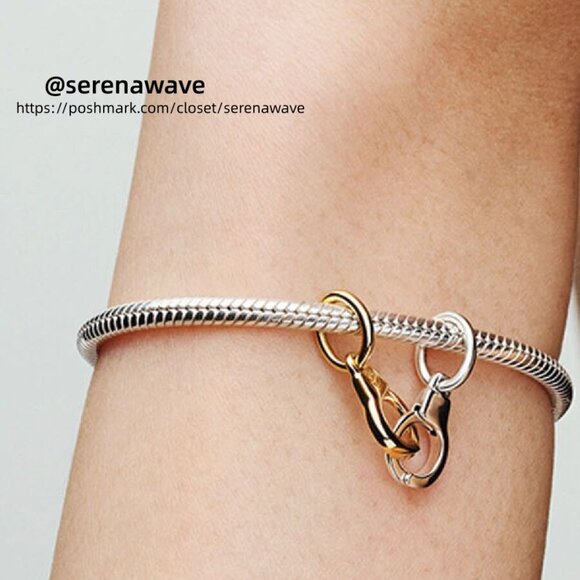 Pandora Openable & Splittable Handcuffs Dangle Charm|Two-tone - Picture 2 of 2